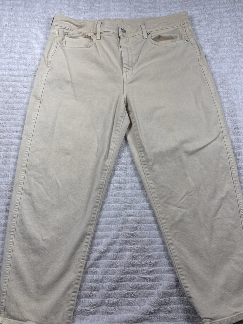 AYR Jeans Women Size 33x25" The Easy Wide Leg Cropped Organic Cotton Blend EUC